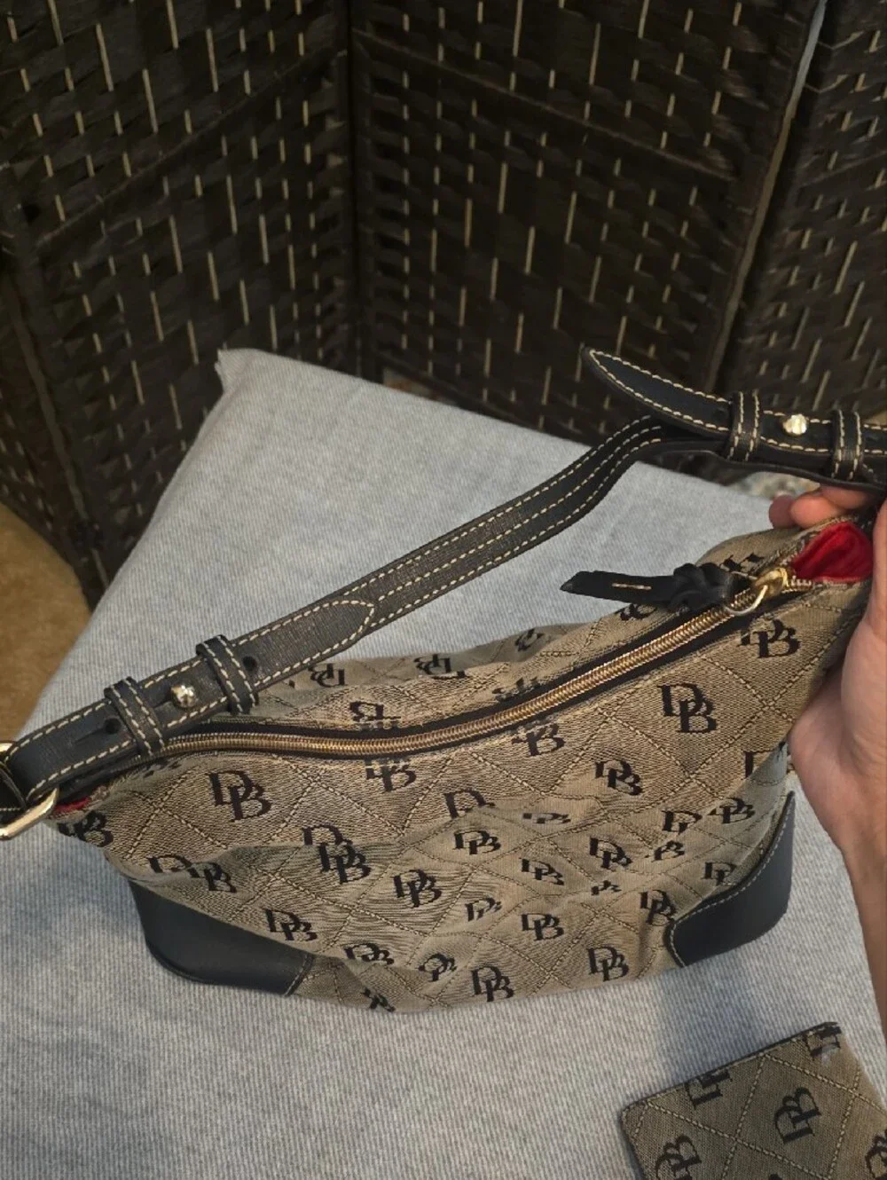 Dooney & Bourke Signature DB Quilted Hobo Bag & Matching Wallet Set